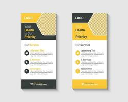 Medical rack card or dl flyer templates vector