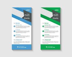 Medical rack card or dl flyer templates vector