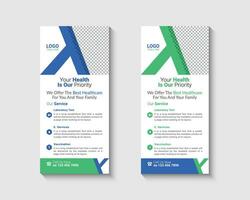 Medical rack card or dl flyer templates vector