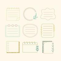 notebook pages stickers and photo card frame paper notes vector