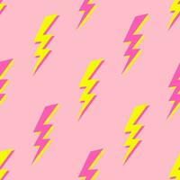 Lightning colorful seamless pattern on a pink background. Flat style design.Vector illustration for web and print. vector