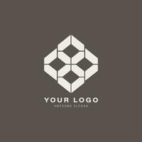 Geometric logo with a hexagonal shape in the center vector