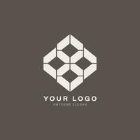 Geometric logo with a hexagonal shape in the center vector