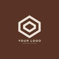 Geometric logo with a hexagonal shape in the center vector