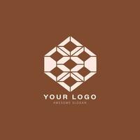 Geometric logo with a hexagonal shape in the center vector