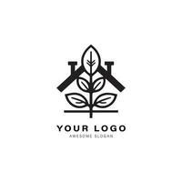 Simple black and white logo design for a house or building. The design features a triangle shape on top of the house vector