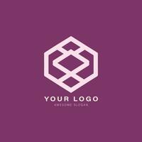 Geometric logo with a hexagonal shape in the center vector