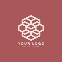 Geometric logo with a hexagonal shape in the center vector