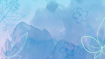 resumen antecedentes azul lujo mínimo estilo fondo de pantalla con contorno Arte flor y botánico hojas, orgánico formas, acuarela. vector antecedentes para bandera, póster, web y embalaje.