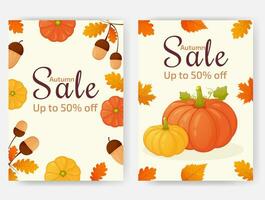 Autumn sale banner , flyer collection vector