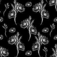 Seamless floral pattern with poppies flower vector