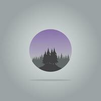 mountain and forest illustration design. vector
