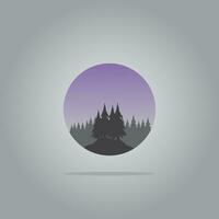 mountain and forest illustration design. vector