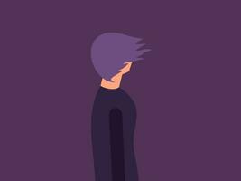 flat design sadness vector illustration