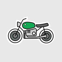 Green motorbike in vector style with outline