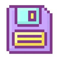 y2k pixel floppy disk, old computer interface, retro pc elements, 1990s 2000s style, pixel art, nostalgia, vector illustration