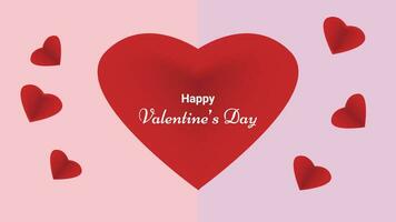 Happy Valentine's Day with Heart and Text vector