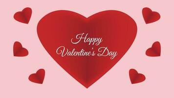 Happy Valentine's Day with Heart and Text vector