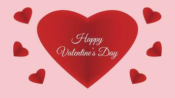 Happy Valentine's Day with Heart and Text vector