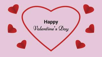 Happy Valentine's Day with Heart and Text vector