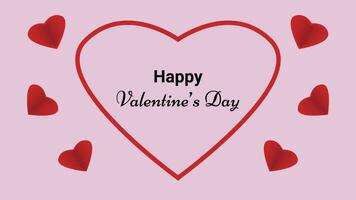 Happy Valentine's Day with Heart and Text vector