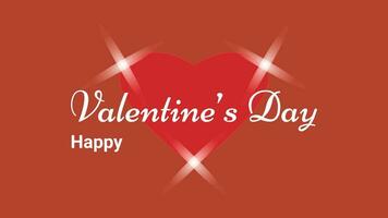 Happy Valentine's Day with Heart and Text vector