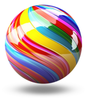 Colorful ball 3d element isolated on transparent background. generative ai png