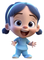 3d illustration of adorable cute baby character with laughing facial expression. generative ai png