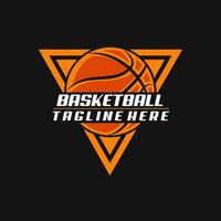 basket ball triangle logo design vector