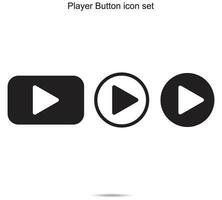 Player Button set icon, vector illustration.