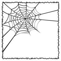 Halloween frame illustration with spider web on black vector