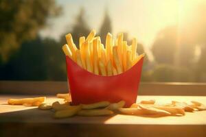 French fries. Generate Ai photo