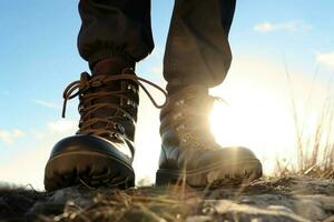 Hiker boots. Generate Ai photo