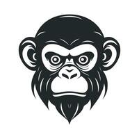 mono vector logo sencillo realista naturaleza primate África gorila tití chimpancé Arte dibujo ilustración salvaje animal