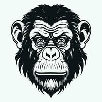 mono vector logo sencillo realista naturaleza primate África gorila tití chimpancé Arte dibujo ilustración salvaje animal