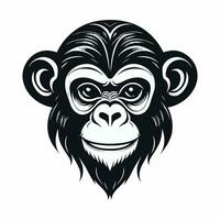 mono vector logo sencillo realista naturaleza primate África gorila tití chimpancé Arte dibujo ilustración salvaje animal