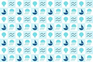 sea theme as seamless pattern background vector