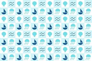 sea theme as seamless pattern background vector