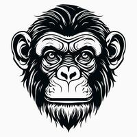 mono vector logo sencillo realista naturaleza primate África gorila tití chimpancé Arte dibujo ilustración salvaje animal