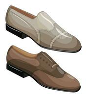 Vector image of a silhouette of a pair of mens shoes. Low shoes