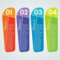 Four elements of infographic design. Step by step infographic design template. Vector illustration