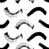 Seamless pattern with black brushstrokes vector