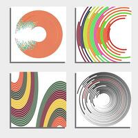 Set of four beautiful abstract backgrounds. Abstract flash light circles. Vector illustration.