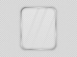 Glass plate in rounded vertical frame vector