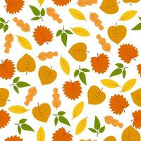 Seamless pattern with autumn leaves. Vector illustration.