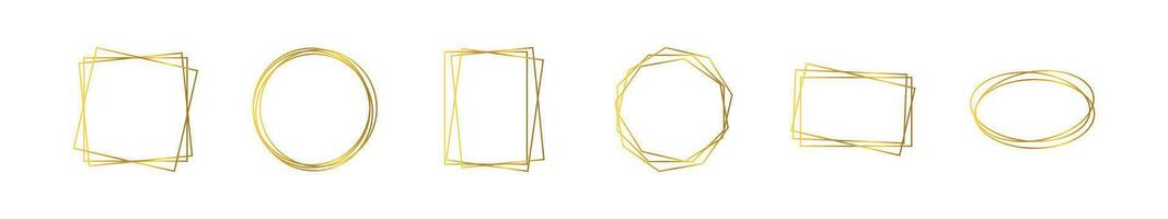 Gold geometric polygonal frame vector