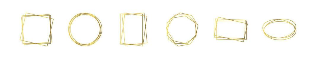 Gold geometric polygonal frame vector