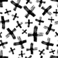 Seamless pattern with hand drawn cross symbols vector