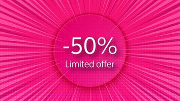 Limited offer pink halftone banner vector