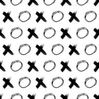 Seamless pattern with hand drawn cross and circle shapes vector